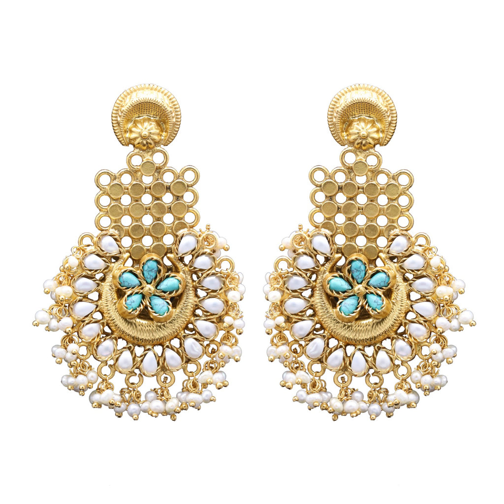 22ct Gold Indian Bridal Earring - £985.00 (SKU:26370)